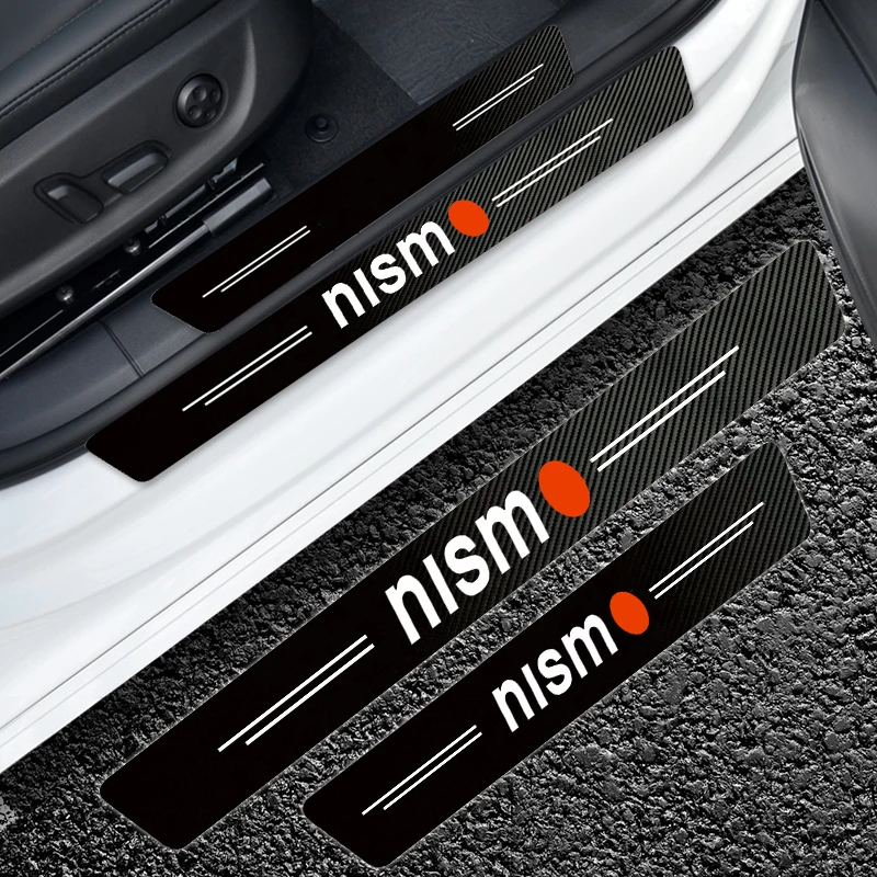 

Car Door Sill Anti Kick Carbon Fiber Protector Sticker for Nismo R34 Gtr Emblem Watch Nissans Tiida Teana Skyline Accessories