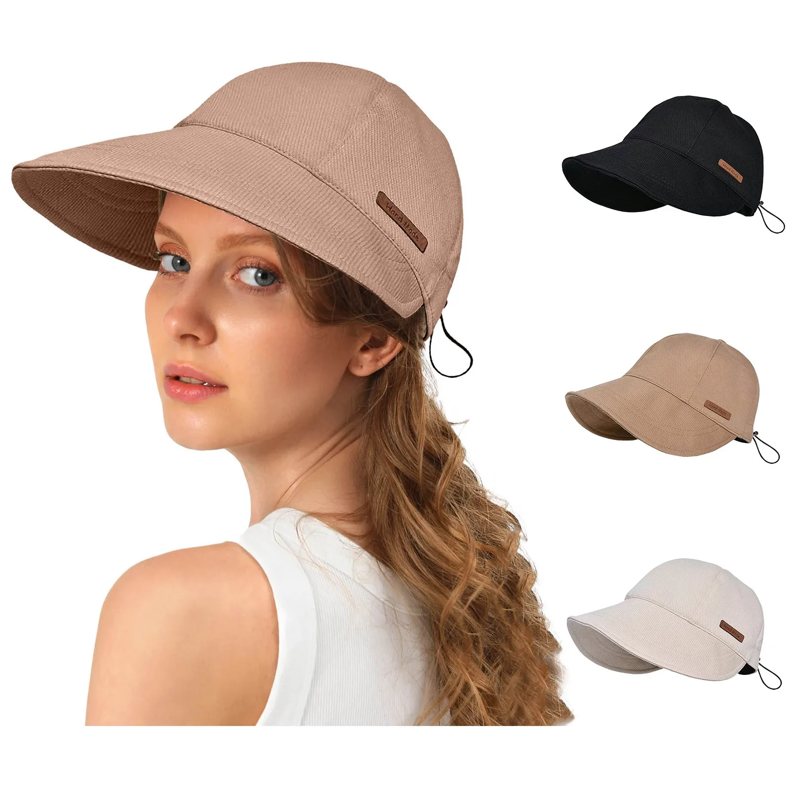 Шляпа от солнца складывающаяся с широкими полями женская модная однотонная