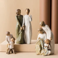 nordic home decoration accessories for living room resin embellishments figurines family model christmas decoration wedding gift