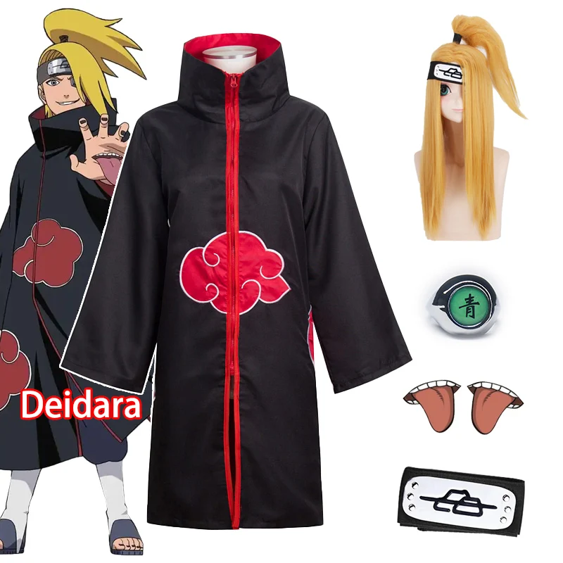 Костюмы для косплея Акацуки дэдара накидка Наруто парик набор аксессуаров