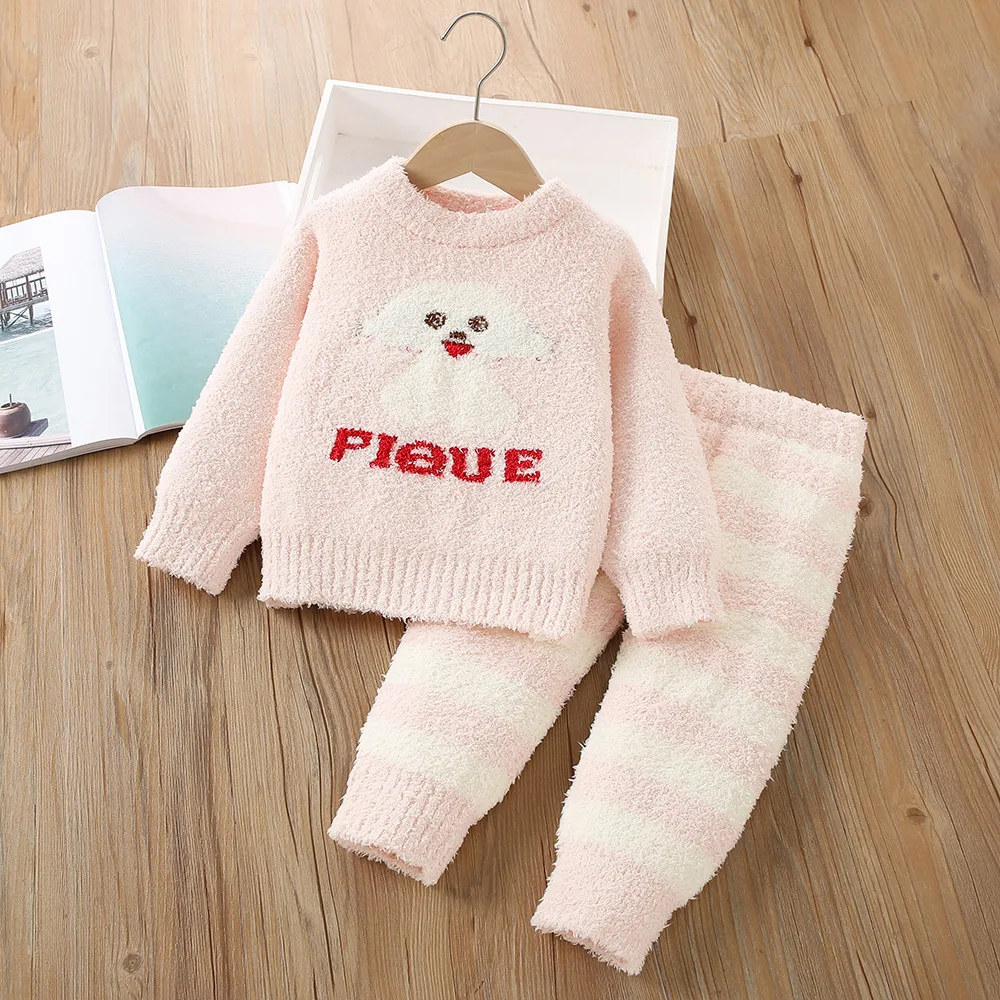 Комплекты трикотажной одежды для девочек осенне-зимние детские шерстяные