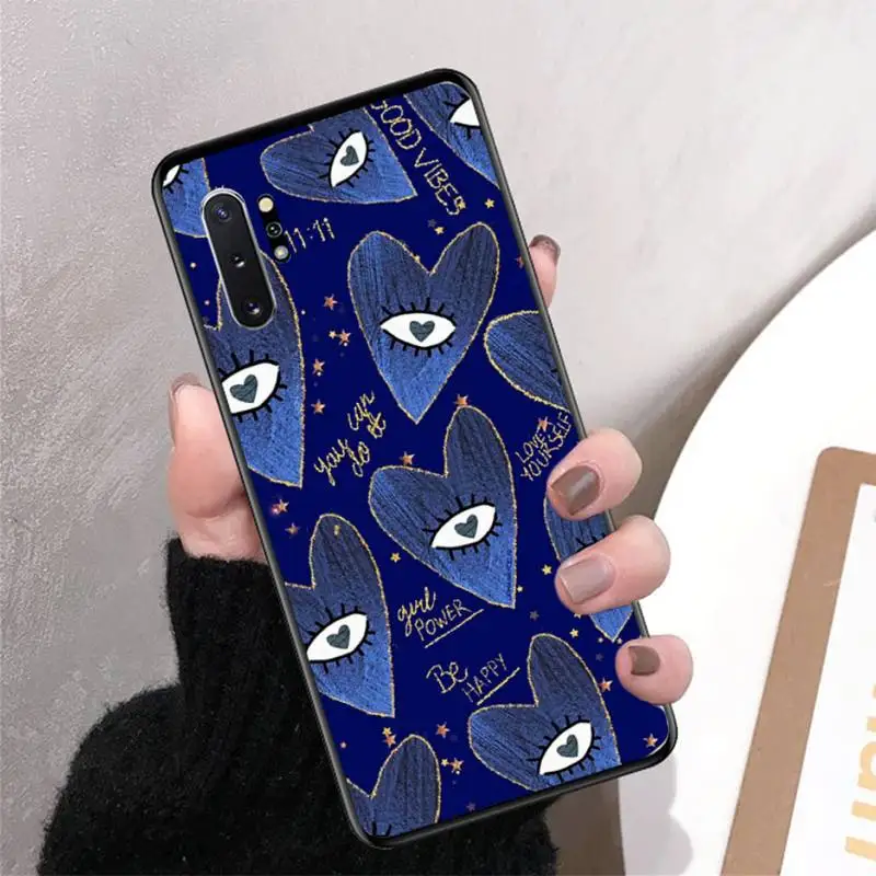 Funny Turkish Lucky Blue Evil Eye Phone Case for Samsung Note 5 7 8 9 10 20 pro plus lite ultra A21 12 72