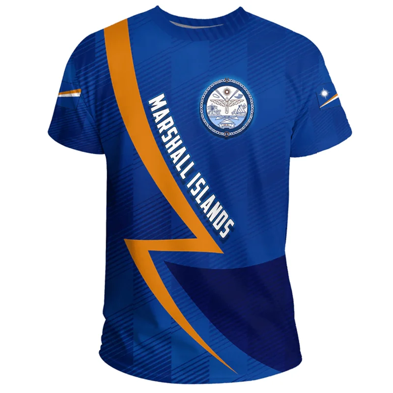 Футболка унисекс с принтом флага Маршалловых Островов Повседневная рубашка