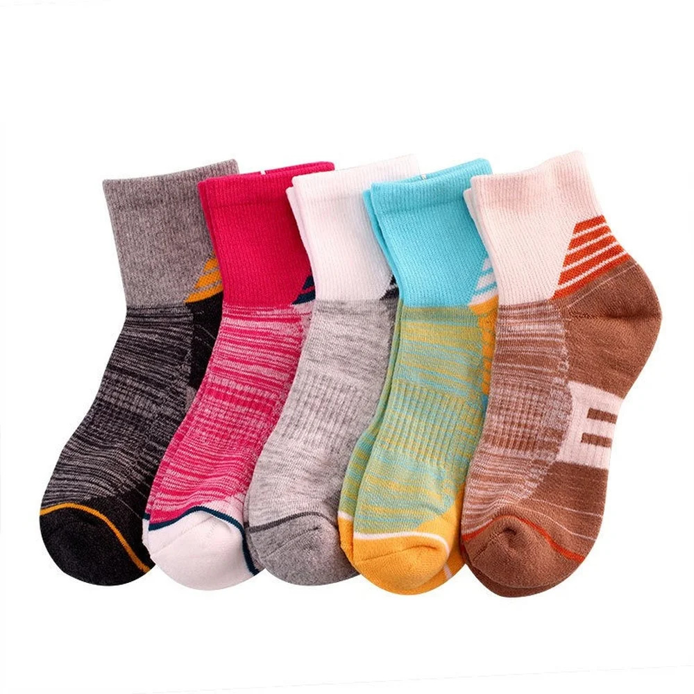 5 Pairs New Professional Women Sports Socks Outdoor Women's Low Tube Breathable Mountaineering Hiking Sports Compression Socks