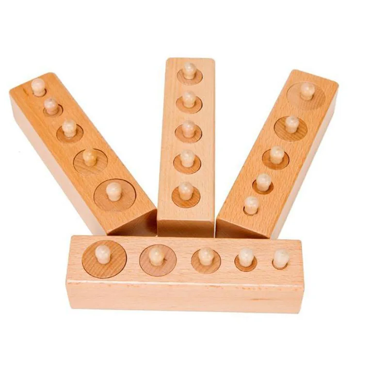 

Wooden Montessori Set Cylinder Socket Puzzle Toy Baby Practice Senses Toys Preschool Children Educational Toys For Children Kids