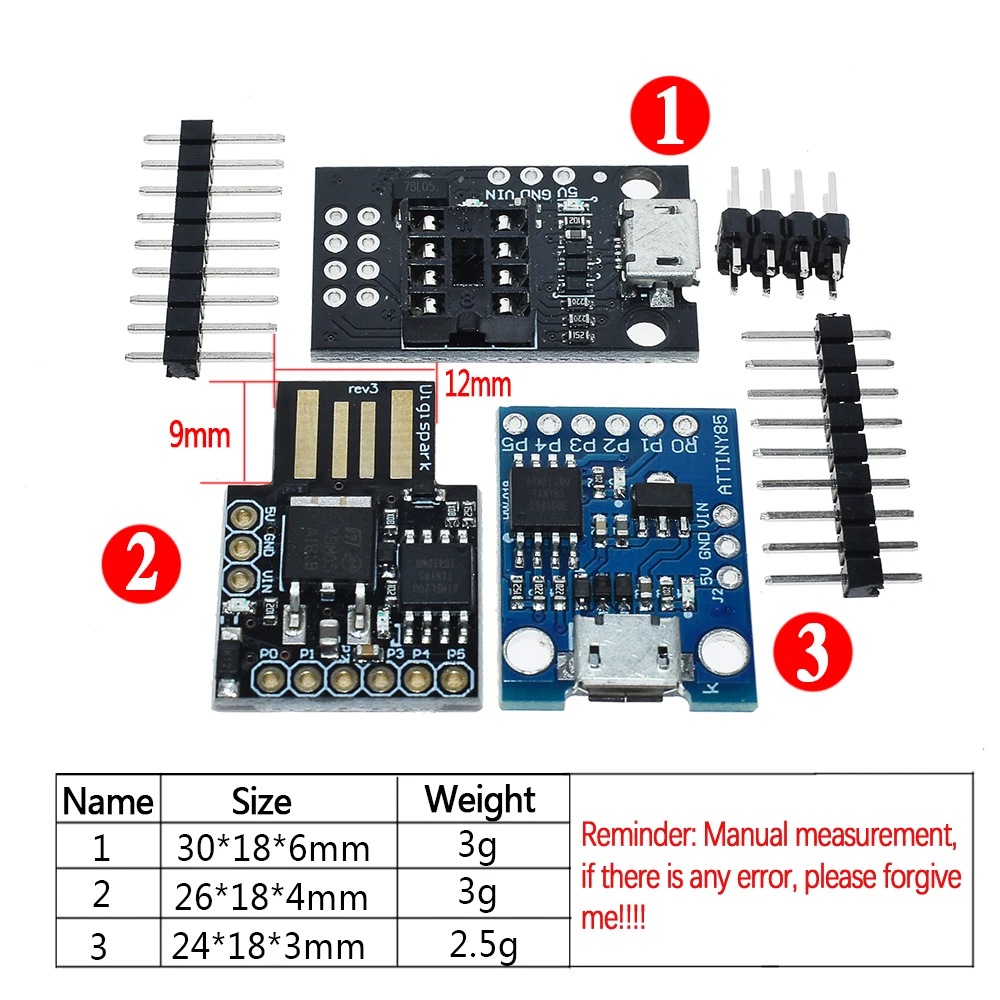 Официальный синий черный TINY85 Digispark Kickstarter Micro Development Board Модуль ATTINY85 для Arduino IIC I2C USB