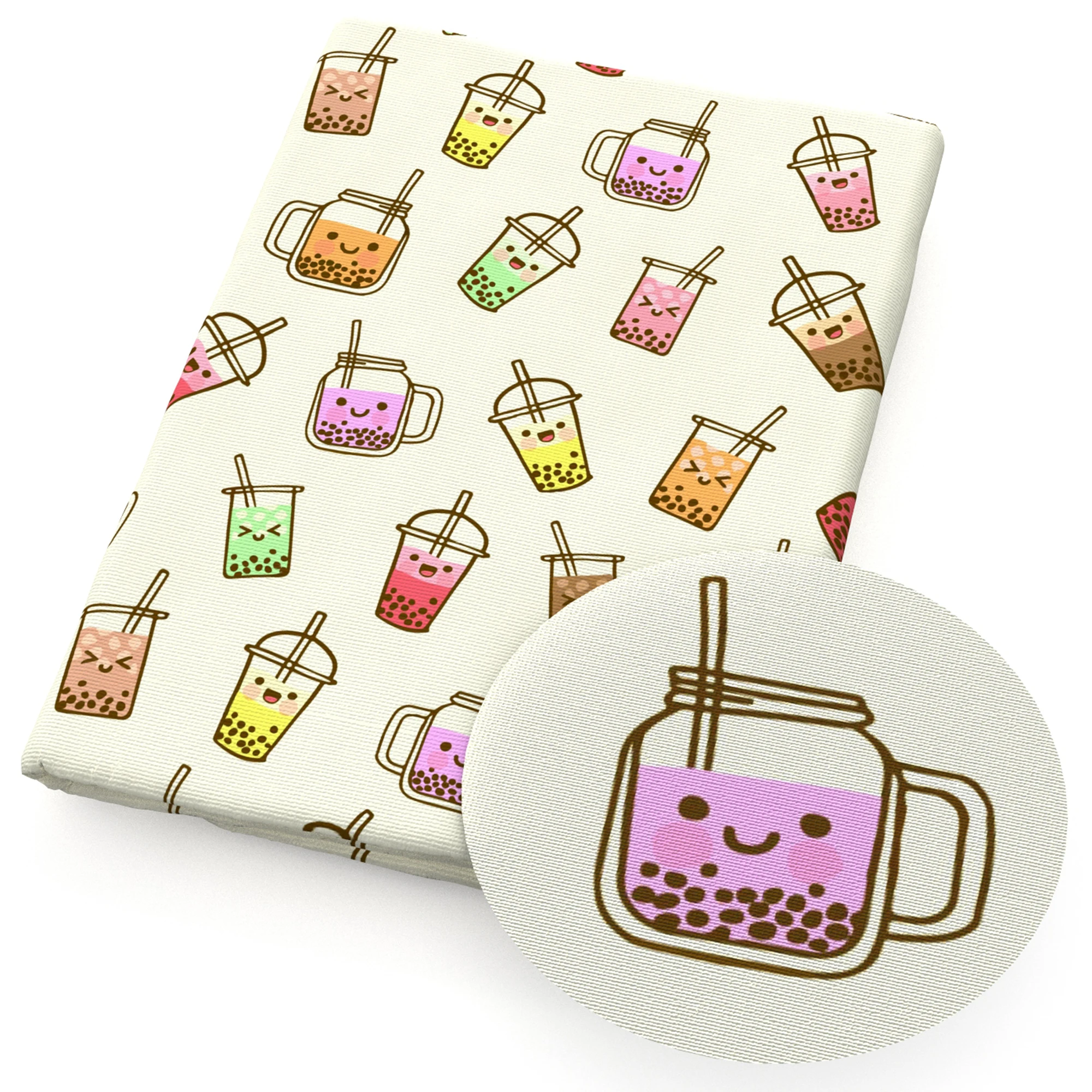 Printed Polyester Cotton Fabric Tissue Patchwork Drink Juice 50*145cm Kids Doll Sewing Quilting Fabrics Needlework Material |