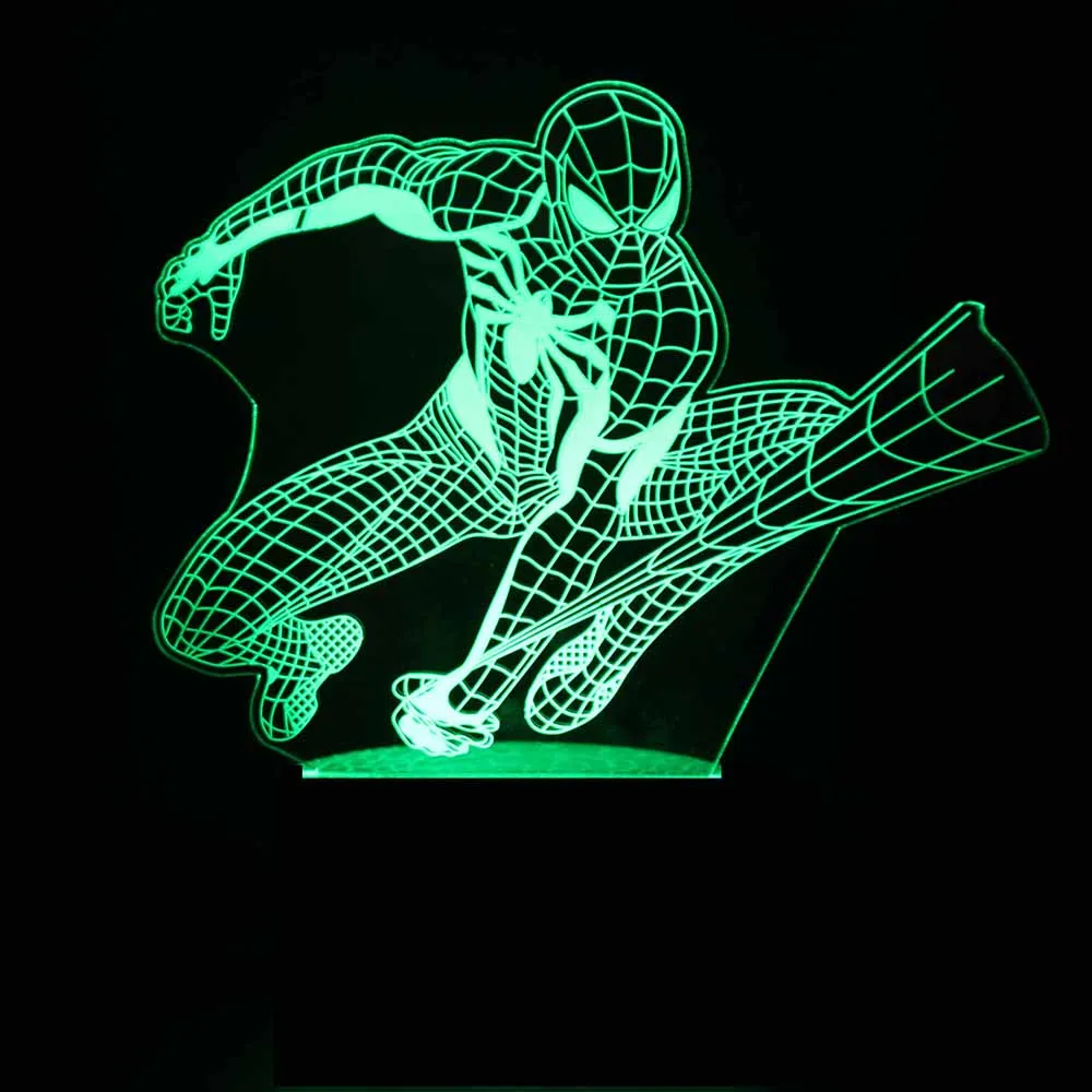 3d-фигурка Человека-паука Marvel акриловая пластина для светящегося ночника декор
