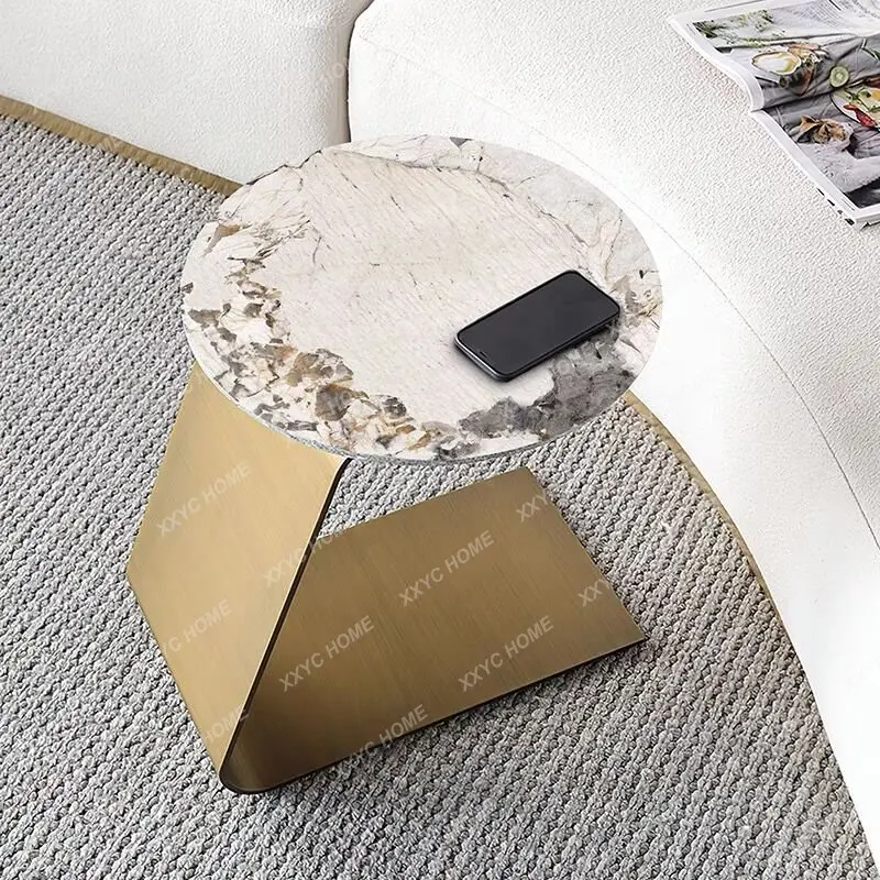 Современный минималистичный диван-тарелка из нержавеющей стали с круглой