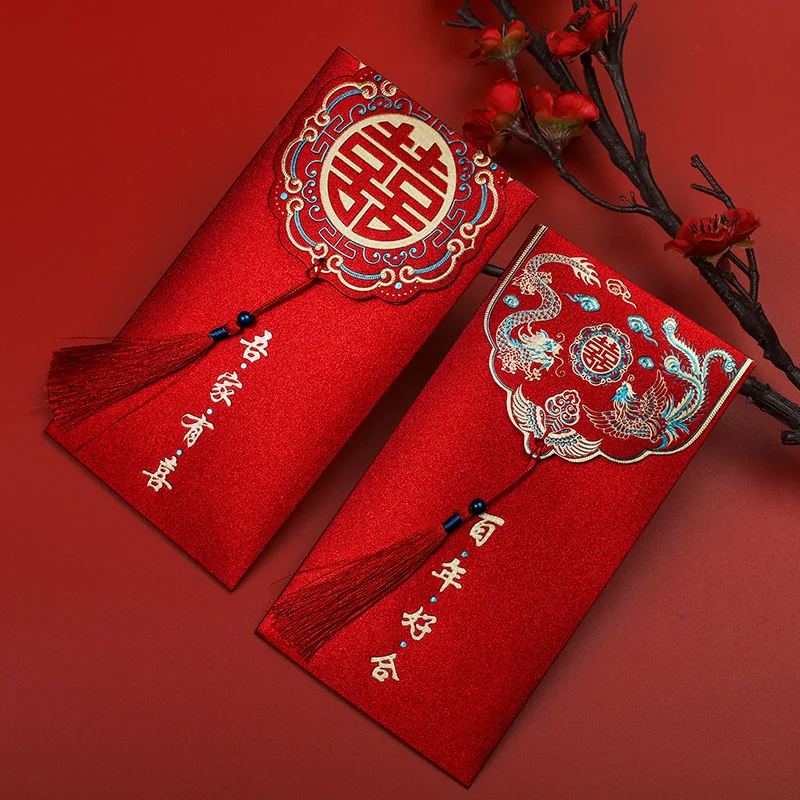 

Personalized Wedding Red Envelopes Creative Design Red Envelope Lucky Money Special Festive Unique Buste Festive Items OE50HB