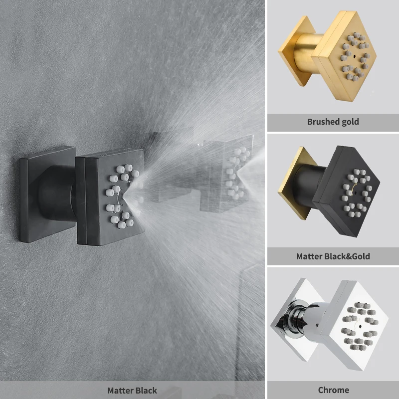 Душевая лейка с дождевой насадкой черный квадратный распылитель из твердой