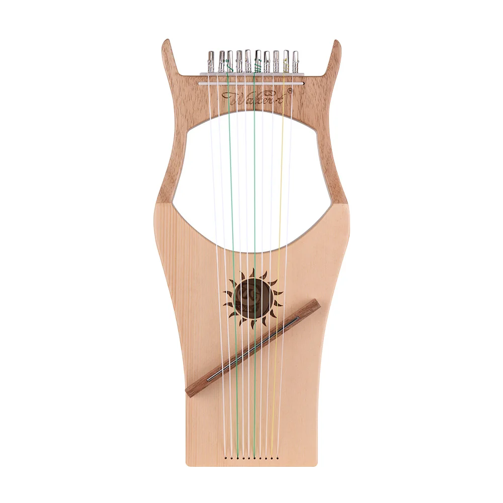 Walter.t WH02 10-String Wooden Lyre Harp Nylon Strings Spruce Rubber Handheld