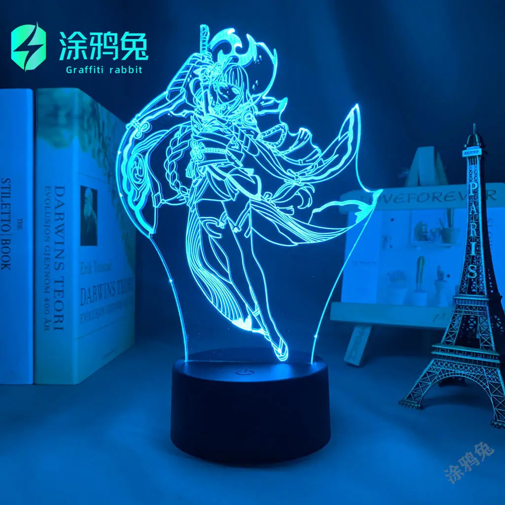 

Acrylic Led Night Lamp Genshin Impact Ganyu Led Night Light Game