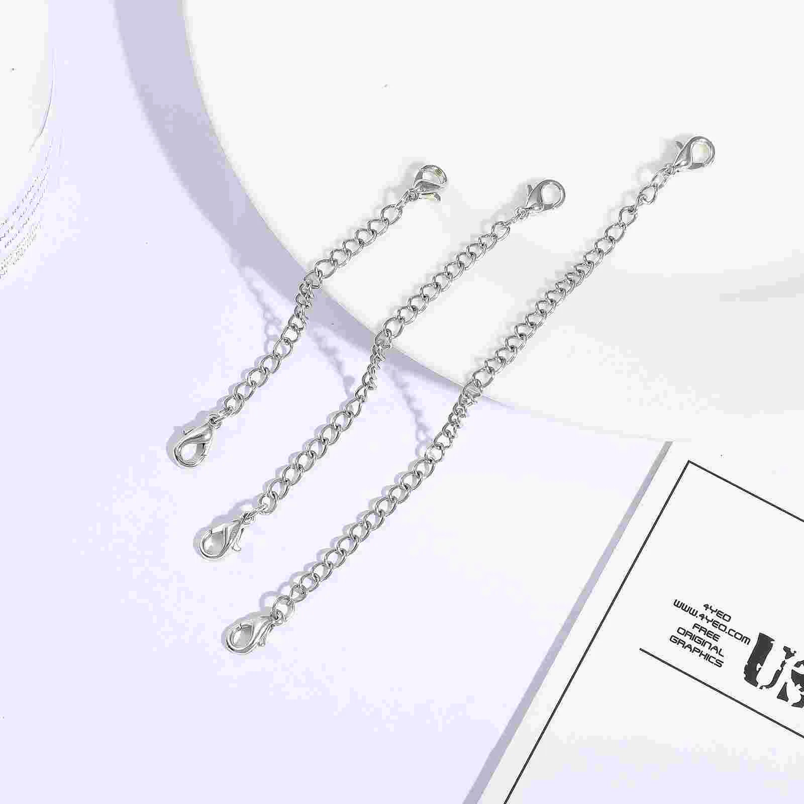 Extender Chain Set Extension Lobster Clasp Moisennette Jewelry Stainless Steel Double-headed