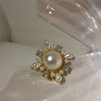 shmik shiny boutique new arrival cross pearl rhinesotne brooch jewelry fashion exquisite luxury brooches pins for lady gift