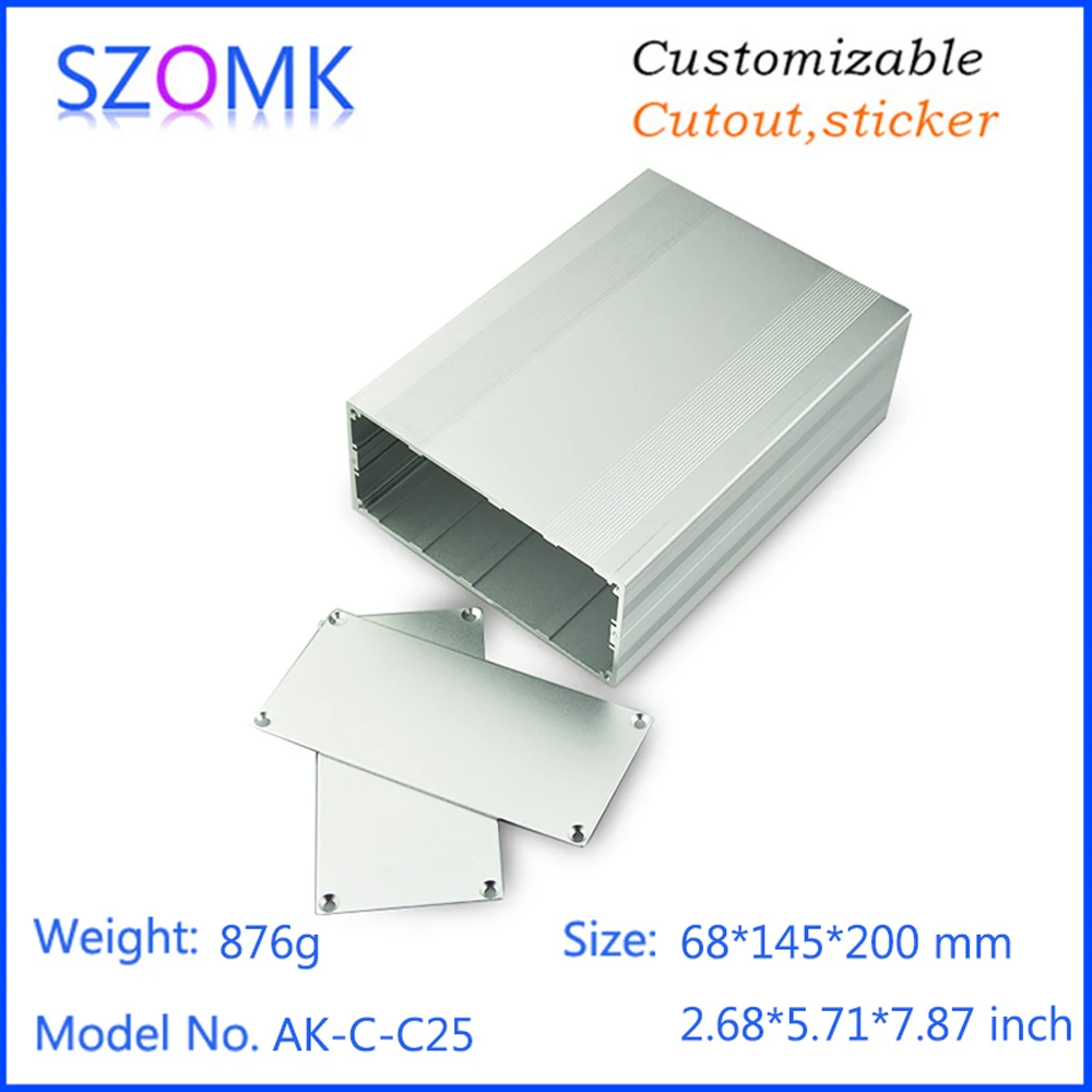 

4 pcs, 68*145*200mm szomk electronic enclosure case for pcb aluminum project box aluminum enclosure for electronic project