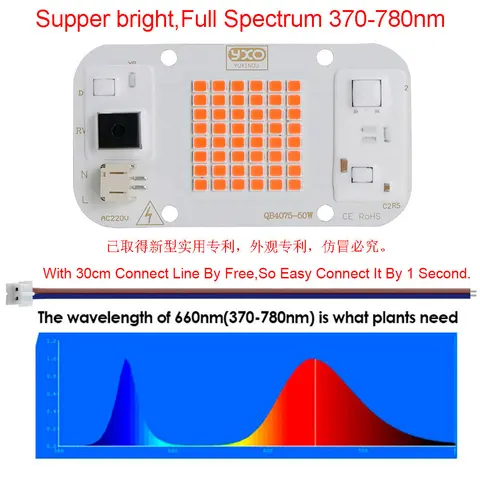 Sam-ng, квантовая лампа для раннего роста, модель LM283B +, Диод полного спектра, DOB COB, 50 Вт, лампа для раннего роста 3500K, нм, нм