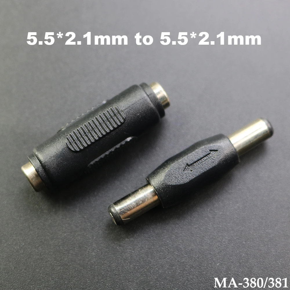 

1PCS 5.5mmx2.1mm Female To 5.5x2.1mm Male DC Jack Plug Power Connector For AC Adapters Power Supply CCTV Camera