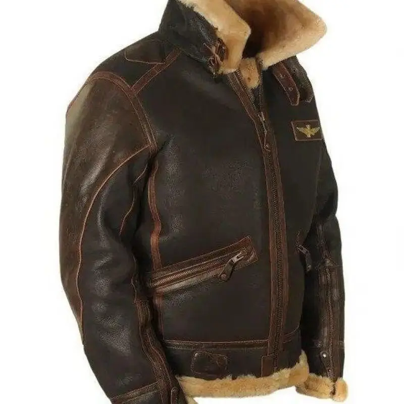 

Кожаная куртка пилота ВВС пилота Pilotjacka med пялс, Мужская Утепленная куртка из искусственной кожи с бархатной подкладкой, мужское меховое пальто, верхняя одежда на осень и зиму