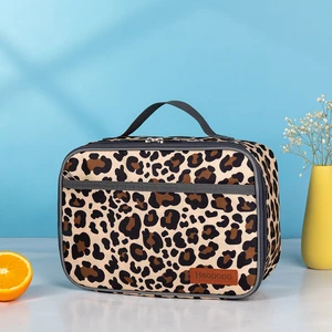 2022 New Fashion Leopard Print Portable Lunch Bag European and American Printed Student Lunch Bags Insulated Thermal Lunch Box