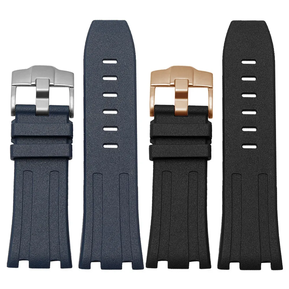 

28mm Naturefluoro Rubber Watchband For Audemars Piguet Ap Watch Strap Men Silicone Wrist Band Bracelet Accessories For Ap 15703
