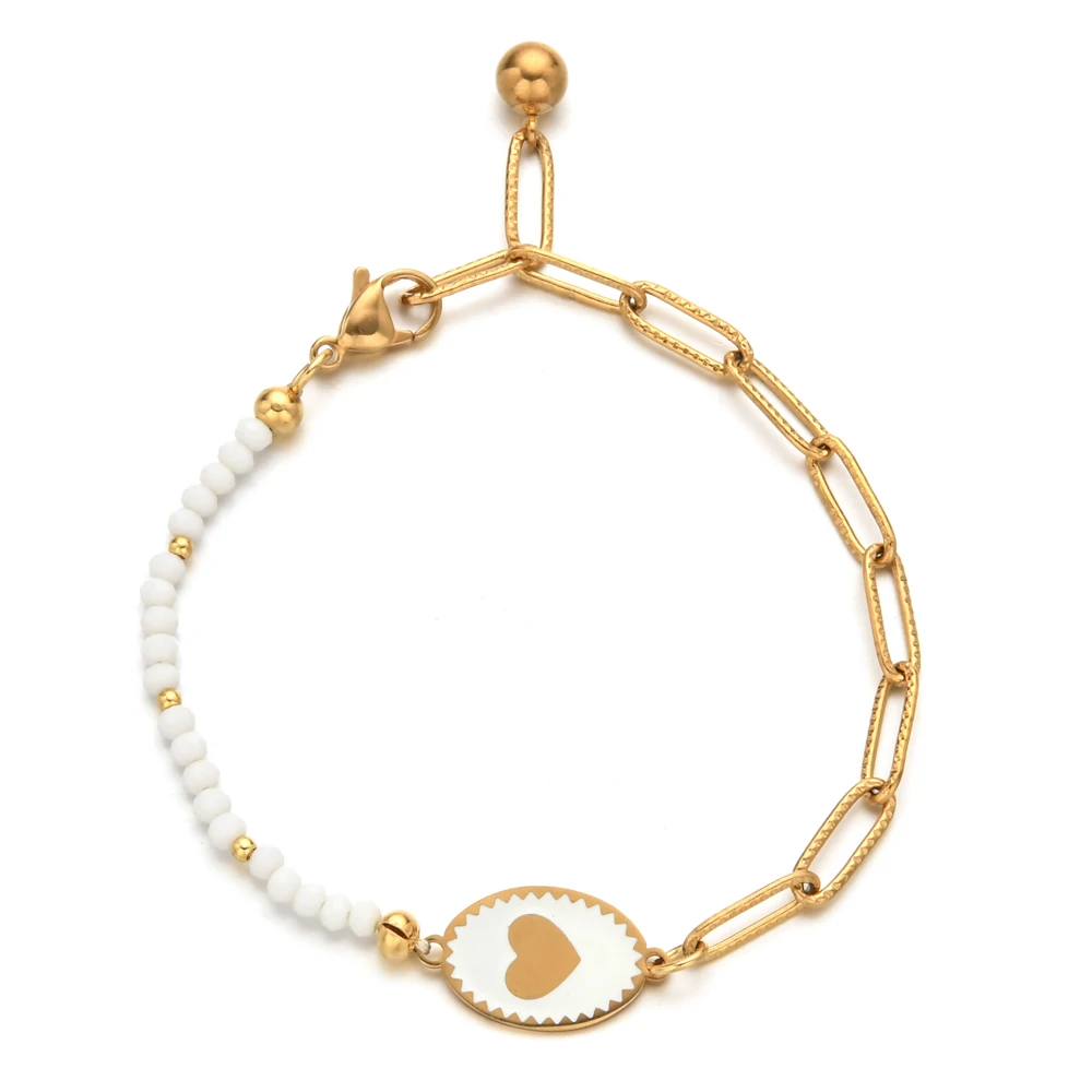 ZMZY Лидер продаж модные браслеты-цепочки из нержавеющей стали с сердечками для