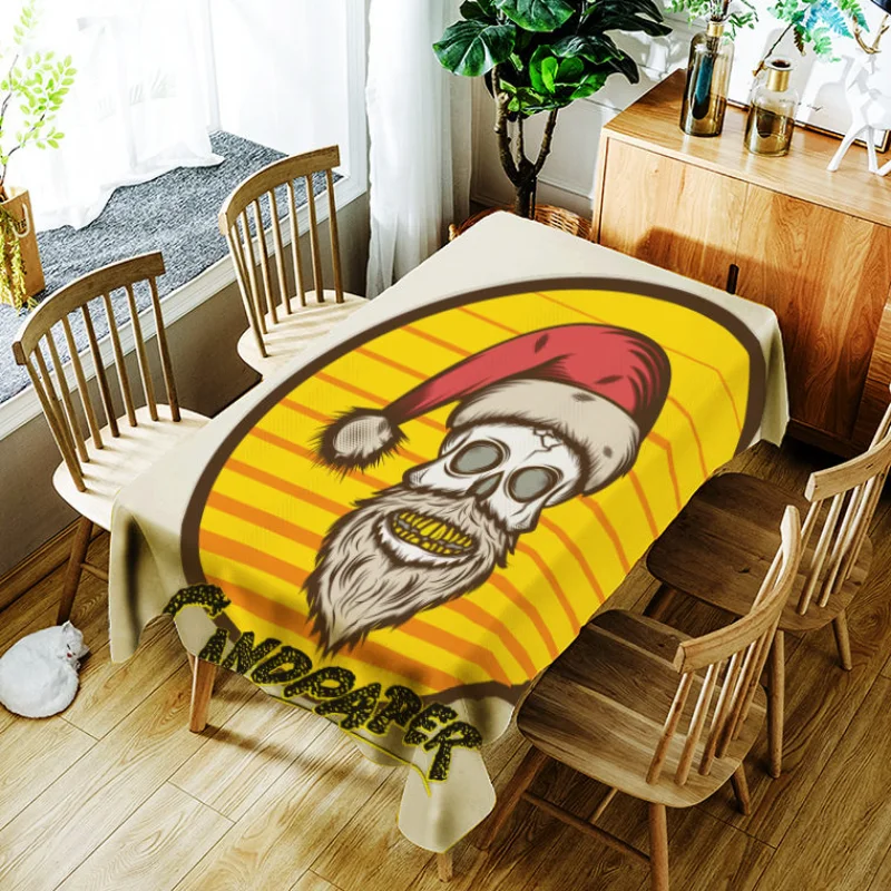 

Halloween Pumpkin Lamp Tablecloth Skull Pattern Tablecloth Children's Oxford Cloth Comfortable Waterproof Tablecloth Tapestry