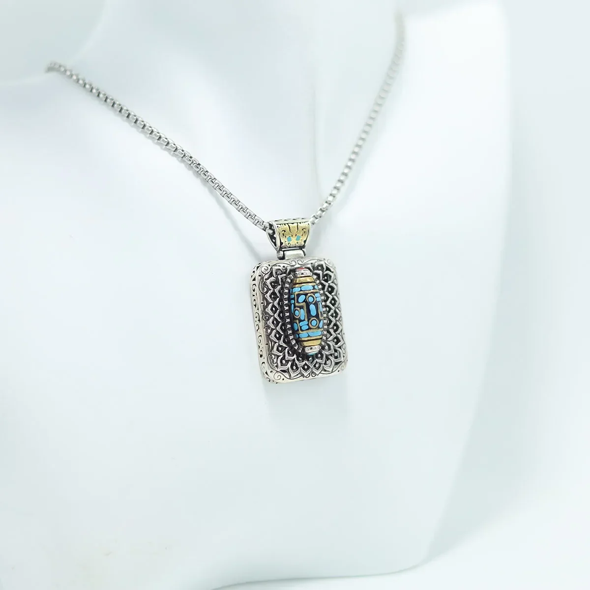 Буддистское серебряное ожерелье с шестью истинными словами мантра шурангама