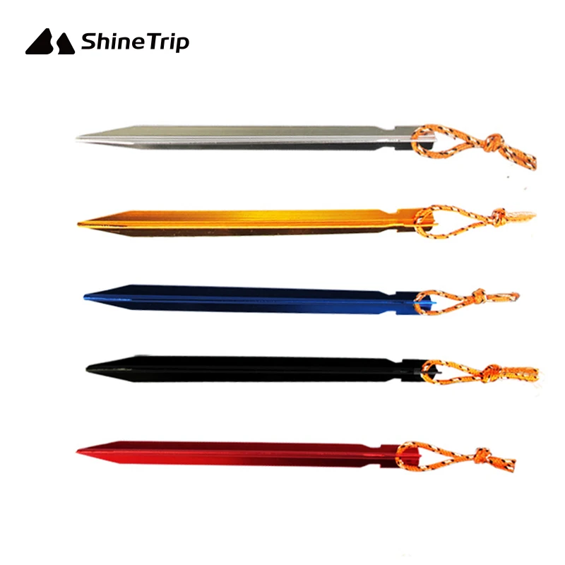 

10Pcs/lot 18cm Aluminum Alloy Yard Canopy Tent Pegs Garden Stakes Ground Nail Heavy Duty With Reflective Cord Hammock Camping