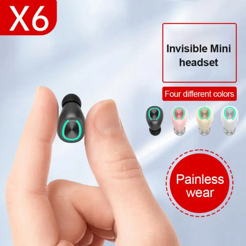 

TWS X6 Wireless Headphone Invisible Bluetooth Earphone Mini Single In Ear Earbuds With Mic 18D Sound Quality Headset 6H Time New