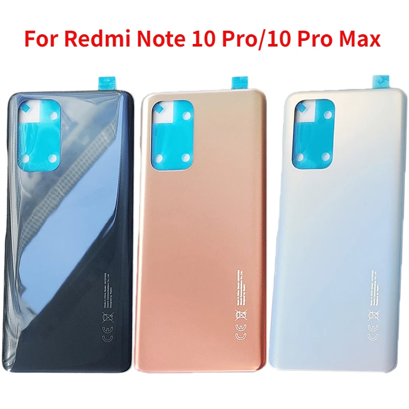 

Original Back Glass For Xiaomi Redmi Note 10 Pro 10 Pro Max M2101K6I Battery Cover Rear Door Panel Housing Case with Adhesive