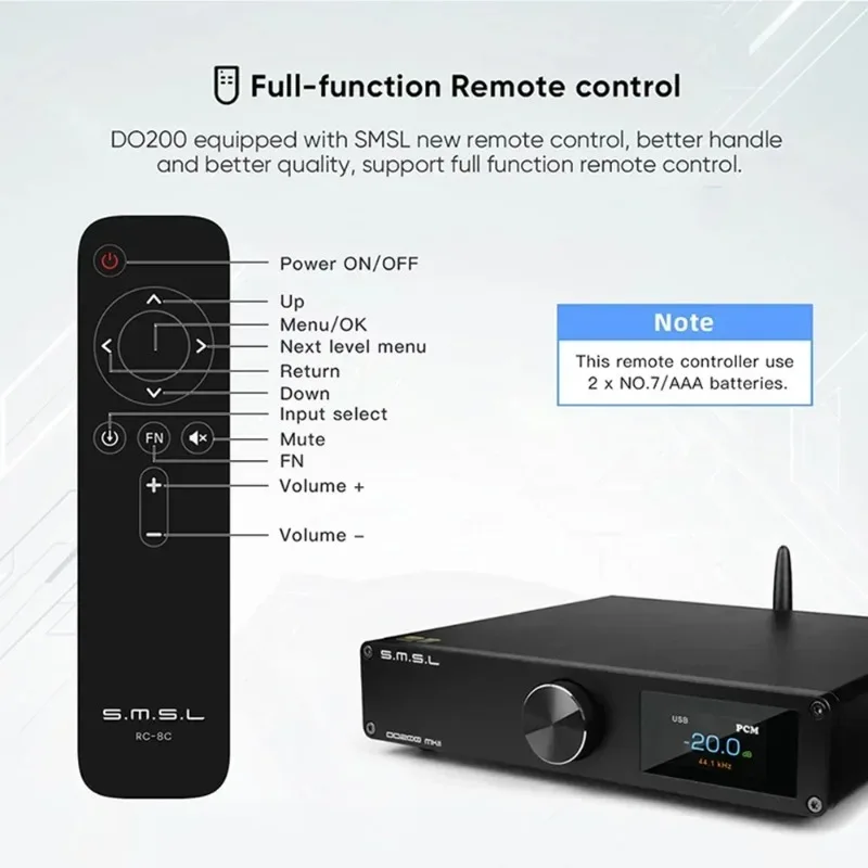 Фото SMSL DO200 MKII Bluetooth 5.0 MQA Full Decoding Audio DAC ES9068AS*2 XMOS XU316 OPA1612*5 Op Amp DSD512 768KHZ 32Bit CD-декодер №3
