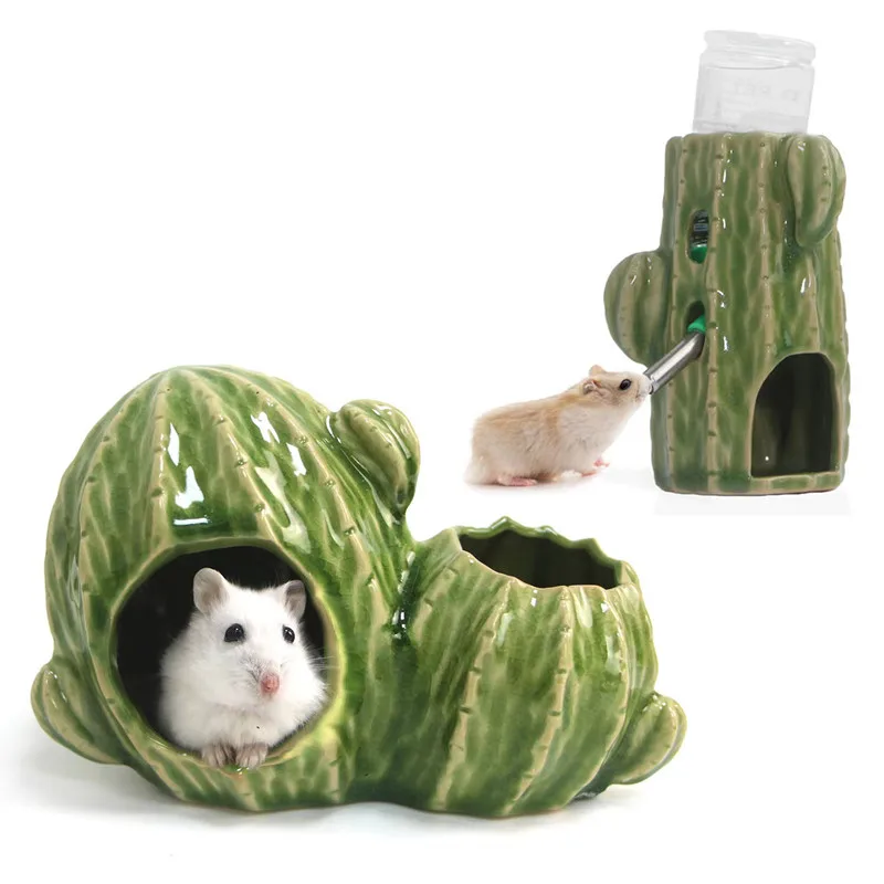 

2023 hamster house for rats small pet items ceramic cactus cage for hedgehog hamster cage for a rabbit pet products chinchilla