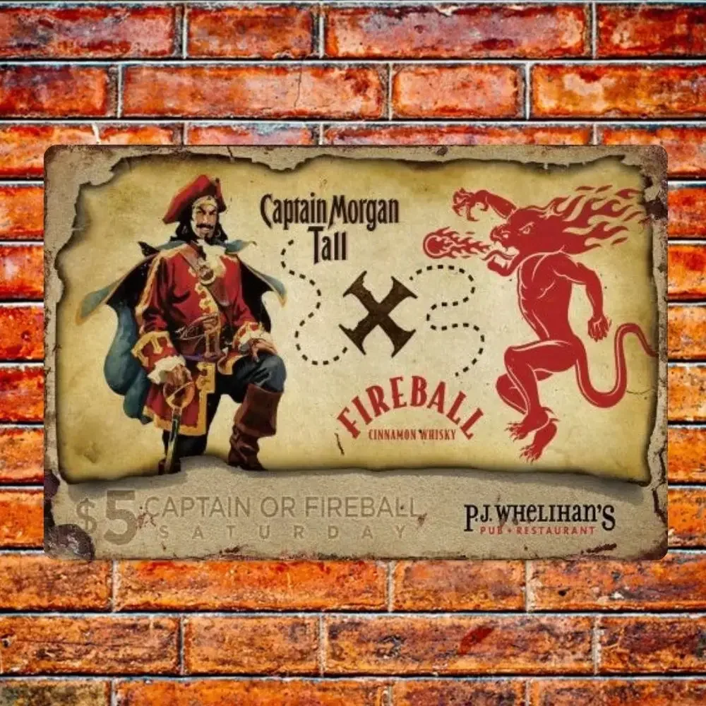 1 шт. INEED винтажная алюминиевая вывеска Капитан Морган плакат Декор для бара паба