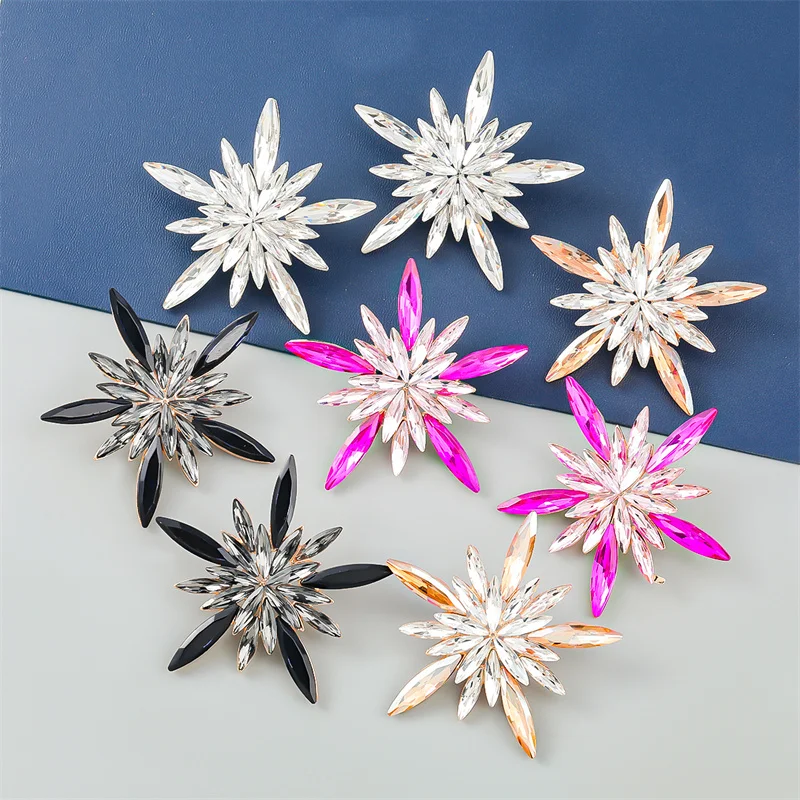 

2023 New Shiny Rhinestone Pentagram Pendant Earrings Women's Dinner Party Jewelry Trend Exquisite Accessories