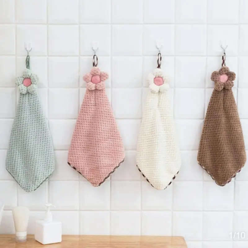 

Cartoon Pineapple Absorbent Wipe Coral Fleece Hanging Towel Wipe A Towel Towel Creative Thickened Bathroom Kitchen Wash Bowl