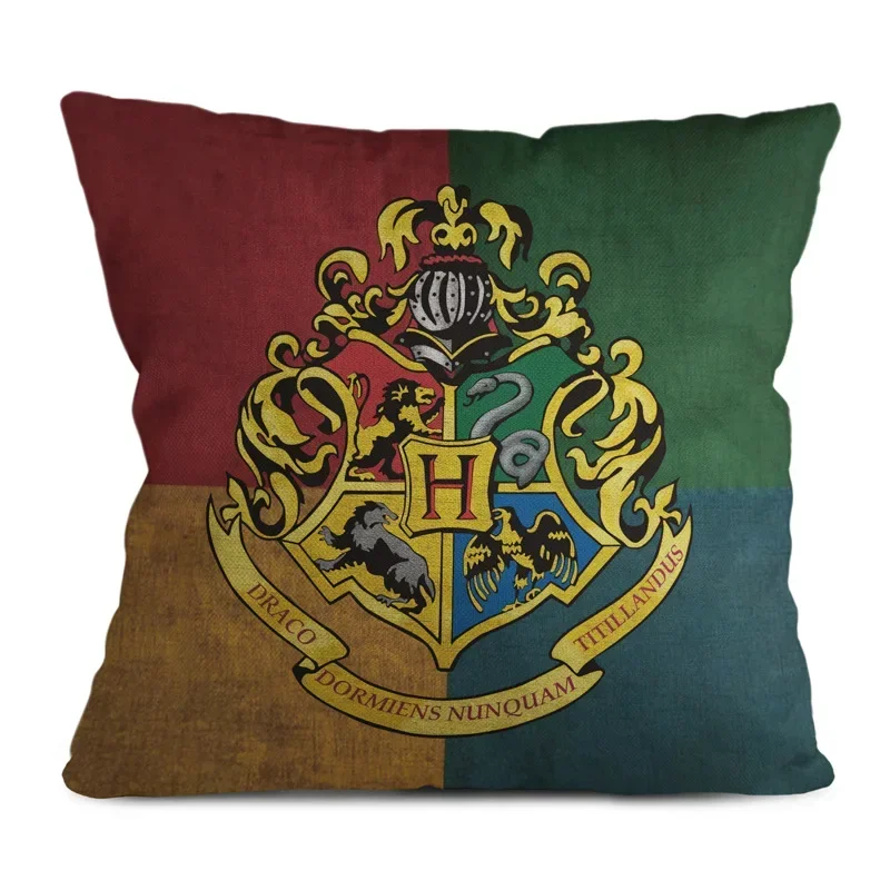 Коллекция HarryyPotter льняная наволочка Hogwarts чехол для подушки Gryffindor Slytherin Ravenclaw Hufflepuff