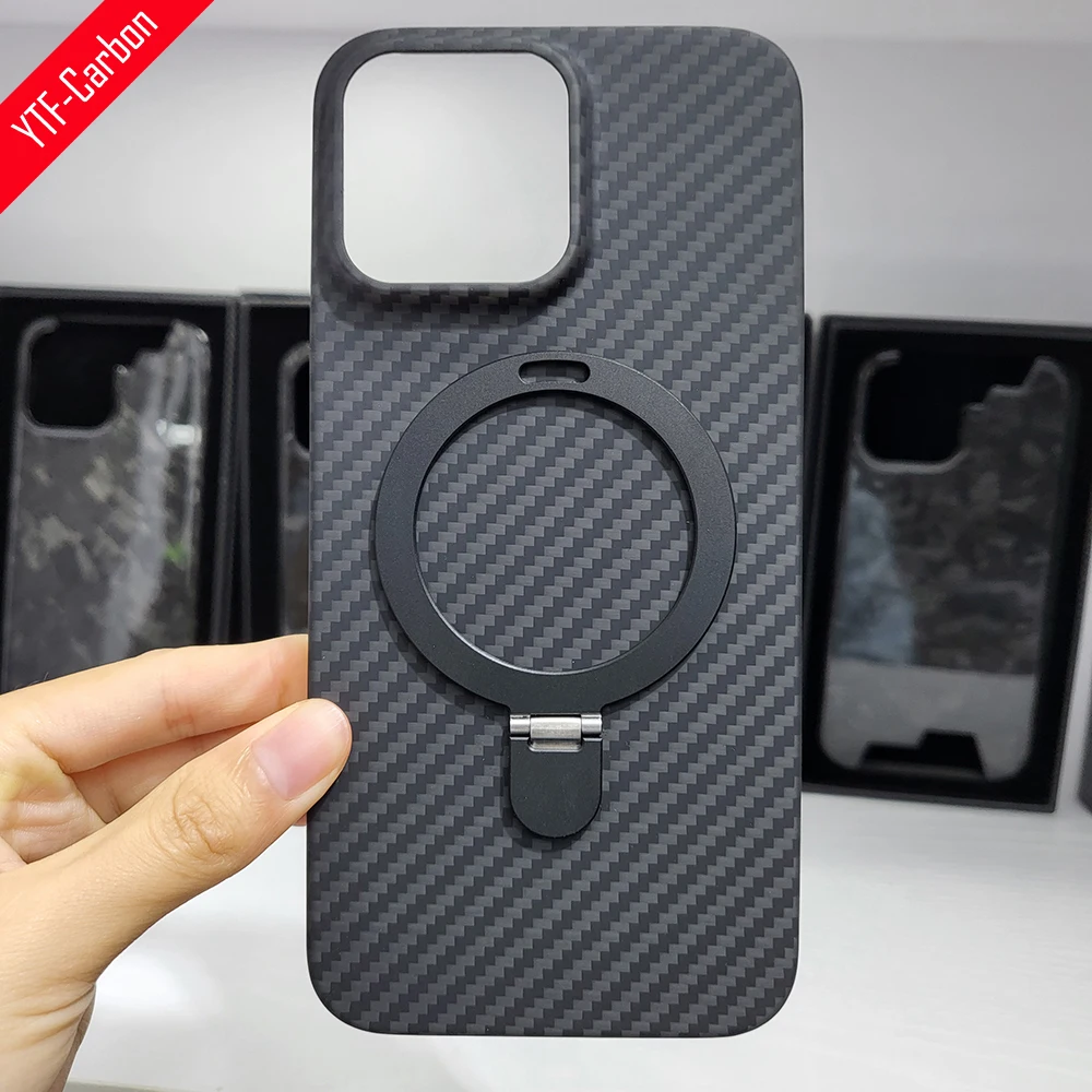 

Чехол YTF из углеродного волокна для iPhone 14Pro Max, магнитный кронштейн, оригинальный дизайн, Ультратонкий чехол 14Pro Max