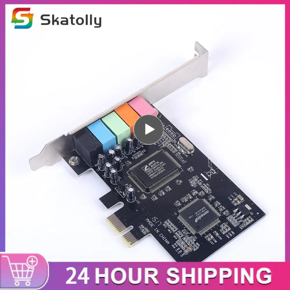 

5.1 Channel Lightweight 5.1-channel Pci-express Sound Card High Quality Cmi8738 Chipset Audio Recording 1 Pcs Portable Playback
