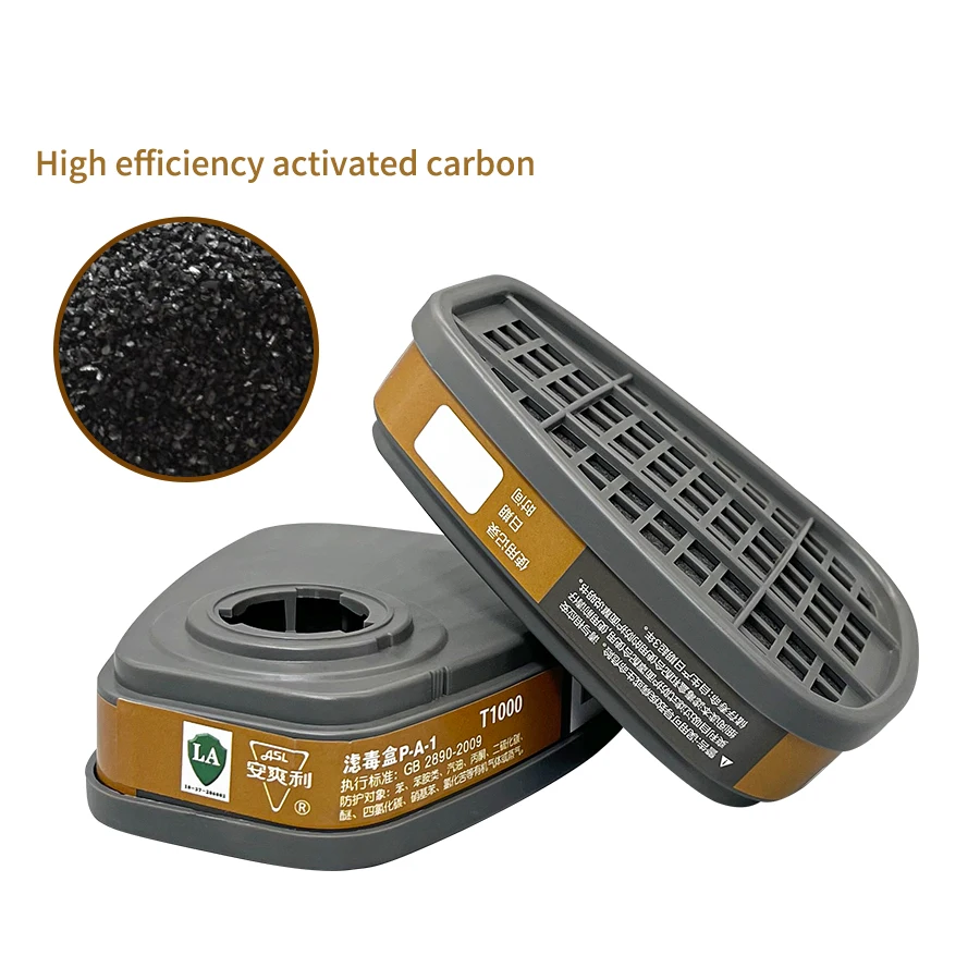 

2Pcs Activated Carbon Gas Cartridge 6001 Filter Box Organic Vapor Rezin Work Assembly 6200 6800 7502 Gas Mask Painting Welding