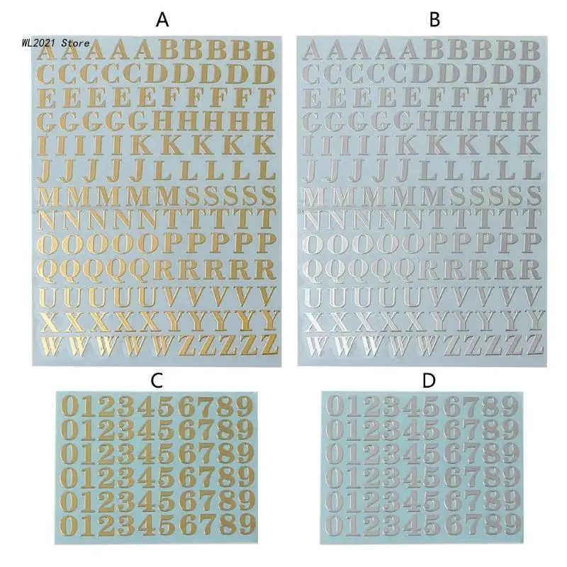 

Наклейки с буквами, блестящие самоклеящиеся цифровые наклейки для фотографий