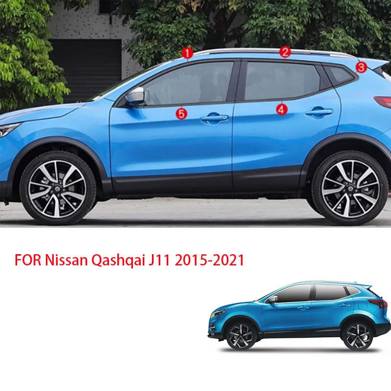 

Подходит для Nissan Qashqai J11 2015-2021, нержавеющая сталь, черная полоса для внешнего окна, накладка на порог, боковая накладка, хромированная удаление
