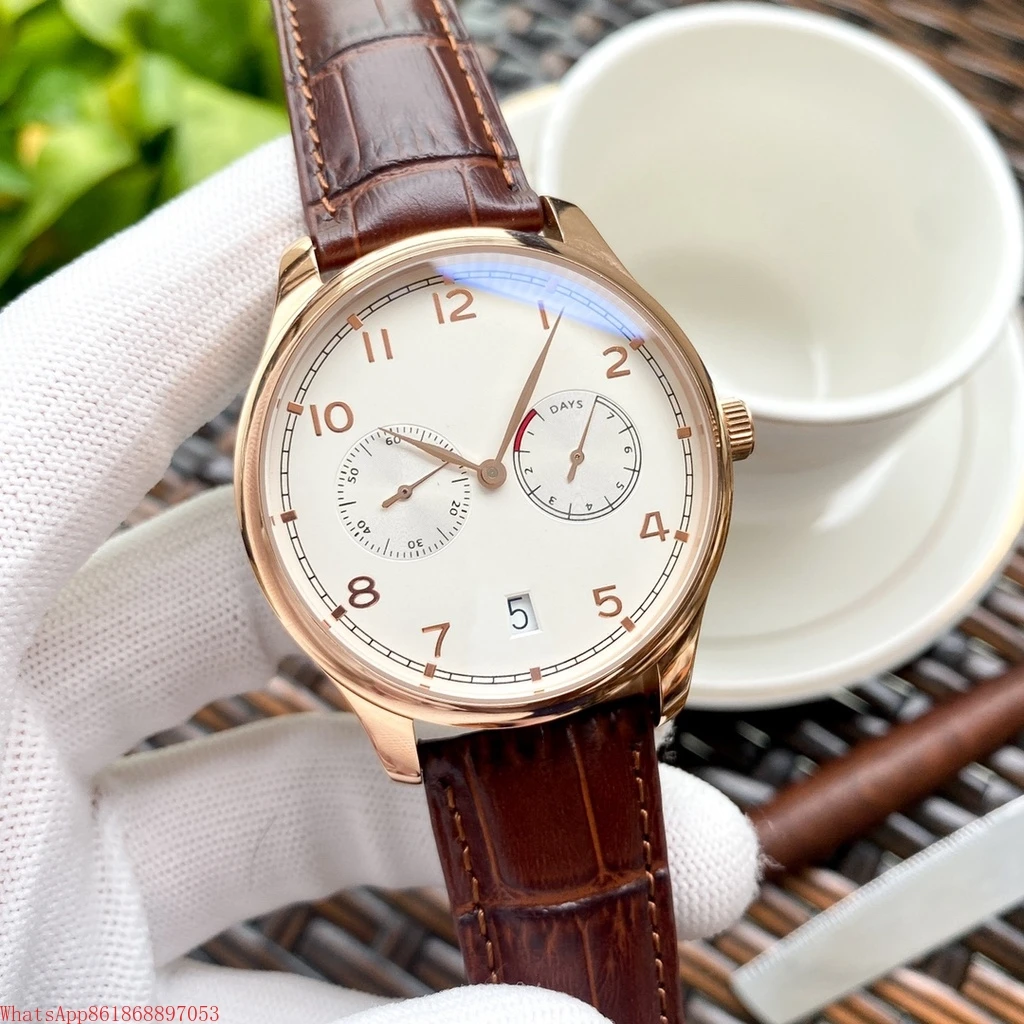 

mens automatic mechanical watch black blue leather rose gold