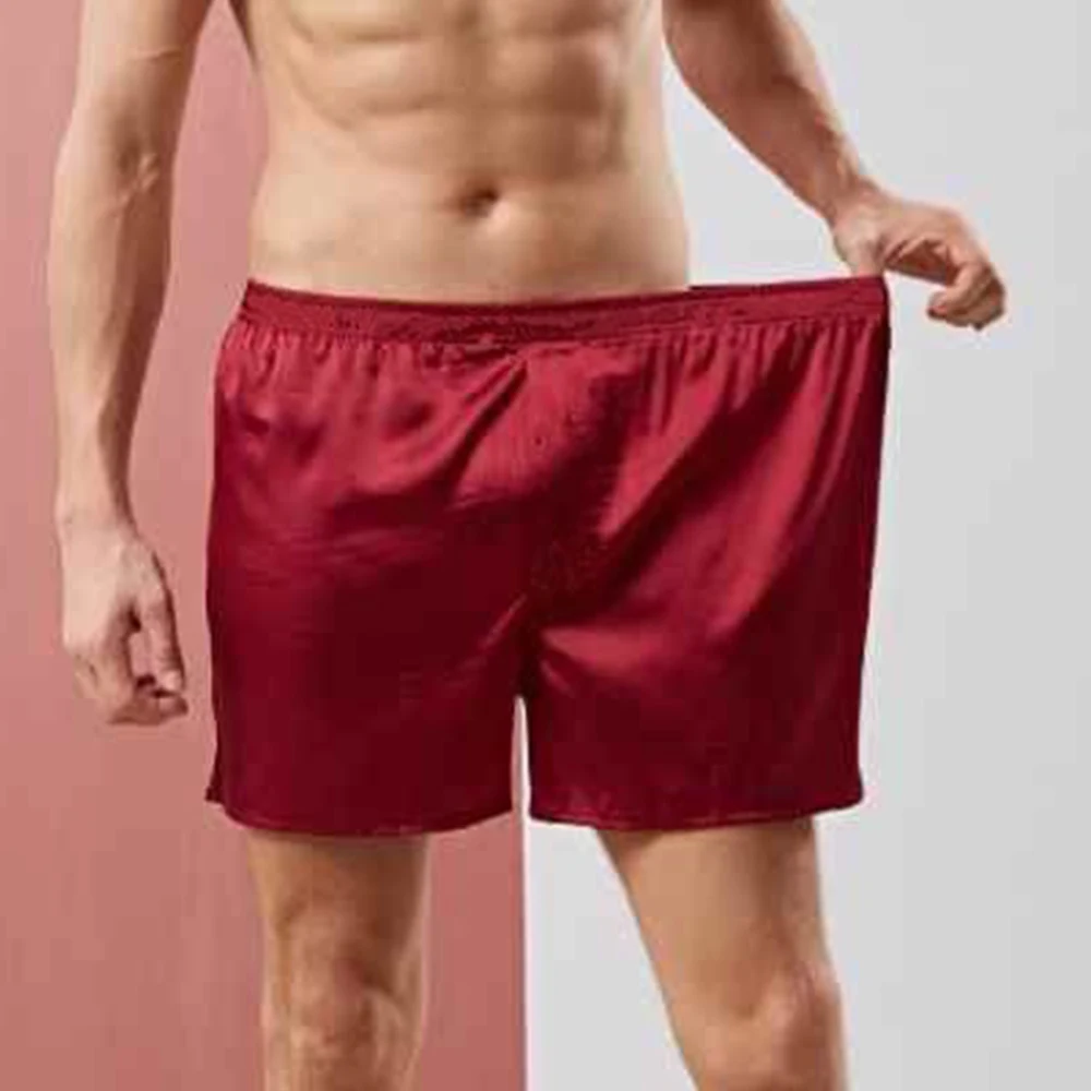 

Men Satin Solid Boxer Briefs Trunks Underwear Nightwear Pyjamas Sleep Bottoms Pants Sleepwear Boxer Shorts Swimming Trunks