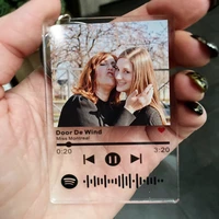 mother day gift custom keychain mom and daughter photo music album cover acrylic personalized design keyring