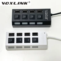 voxlink usb hub2 0 splitter adapter led indicator with switch converter 4 port usb 2 0 hub for mac book pro desktop computers