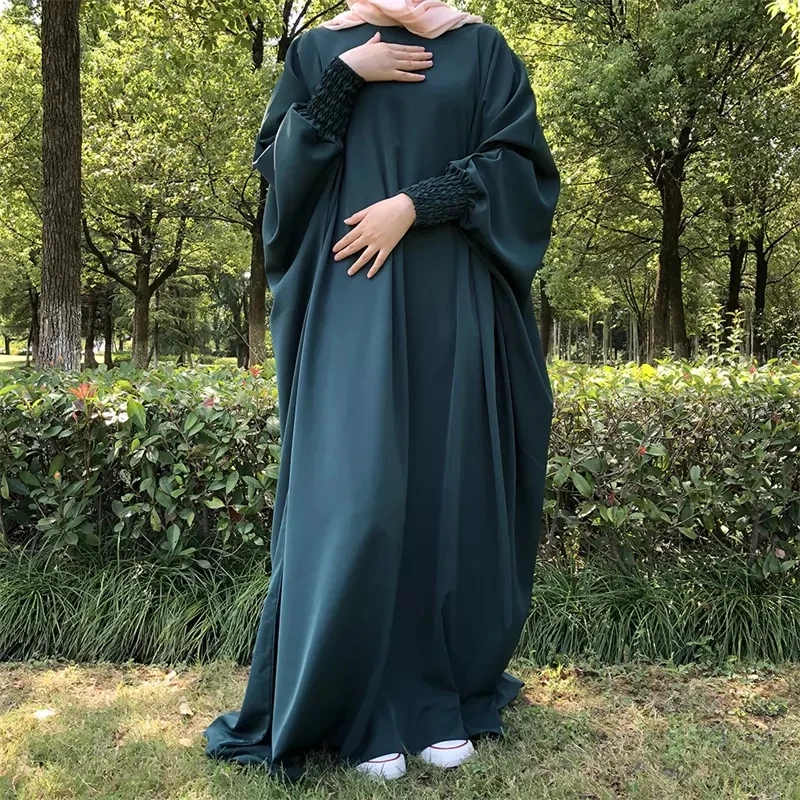 Dropshipping Butterfly Modest Abaya High Quality Ramadan EID Elastic Wrist Maxi Dress Nida Muslim Prayer Islamic Clothing