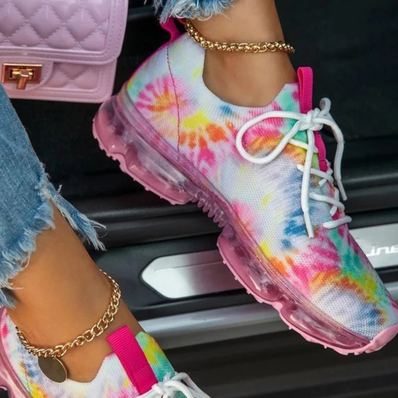 

Mesh Breathable Sneakers Women Autumn Lace Up Casual Shoes Outdoor Non-Slip Jogging Hiking Vulcanized Shoes Zapatos De Mujer