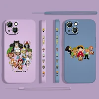 anime japan one piece for apple iphone 13 12 mini 11 pro xs max xr x 8 7 6s se plus liquid left rope silicone phone case