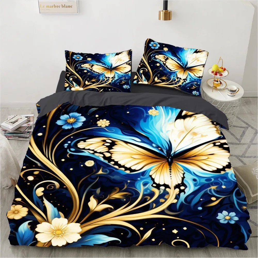 Комплект постельного белья с цветами роскошный двойной Queen King Twin полноразмерный